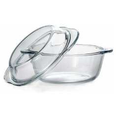 Кастрюля жаропрочная стеклянная 0,84 литра круглая с крышкой Borcam 59033 круглая форма с крышкой 19х16х10 см