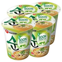 Лапша быстрого приготовления Soon Veggie овощная Nongshim, стакан 67 г х 4 шт
