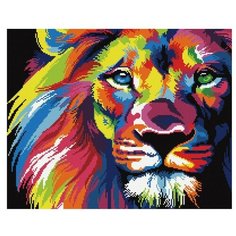 Алмазная мозаика Paintboy GF 928 Радужный лев 40x50см