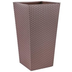 КАШПО ДЛЯ ЦВЕТОВ НАПОЛЬНОЕ "РОТАНГ" СО ВСТАВКОЙ 325*325*610 ММ (ВЕНГЕ) "АЛЬТЕРНАТИВА" М7127 Alternativa