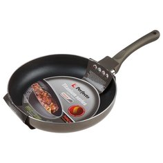 Сковорода ф 24х4.5 см, штамп., алюм., антиприг. покр., серия Titanium, олива, PERFECTO LINEA (56-240011)
