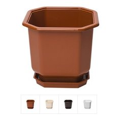 Кашпо с поддоном 8х8х8 cм, DRINA (цвета в ассортименте) (10004)