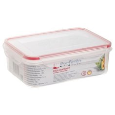 Контейнер пласт. прямоуг. 1,6 л д/пищ. продуктов, с крышкой, серия Good Lock, PERFECTO LINEA (220x155x75 мм) (37-013000)