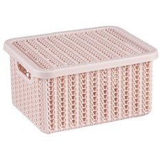 Ящик для хранения с крышкой ВЯЗАНИЕ 85х148х170мм (чайная роза) (М2368) (IDEA)