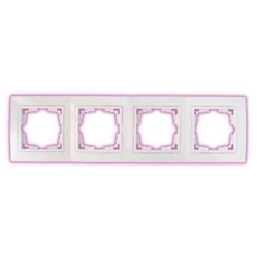 Рамка 4-местная белая, Уют, BYLECTRICA (с белой вставкой) (ЮЛИГ.735212.282-40)