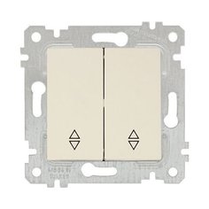 Выключатель проходной 2-клав. (скрытый, без рамки, винт. зажим) кремовый, RITA, MUTLUSAN (10 A, 250 V, IP 20) (2200 404 0202)