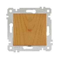 Выключатель 1-клав. двухполюсный (скрытый, без рамки, пруж. зажим) дуб, RITA, MUTLUSAN (10 A, 250 V, IP 20) (2200 405 0158)