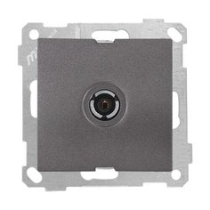 Розетка телевиз. 1-ая (скрытая, без рамки, с/з, 11dB, переходная) дымчатая, DARIA, MUTLUSAN (2100 170 0195)