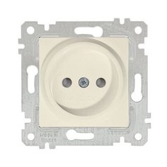 Розетка 1-ая (скрытая, без рамки, б/з, шторки) кремовая, RITA, MUTLUSAN (16 A, 250 V, IP 20) (2200 606 0202)
