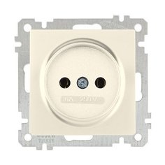 Розетка 1-ая (скрытая, без рамки, б/з) кремовая, DARIA, MUTLUSAN (16 A, 250 V, IP 20) (2100 601 0202)