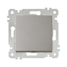 Выключатель 1-клав. двухполюсный (скрытый, без рамки, пруж. зажим) титан, RITA, MUTLUSAN (10 A, 250 V, IP 20) (2200 405 0183)
