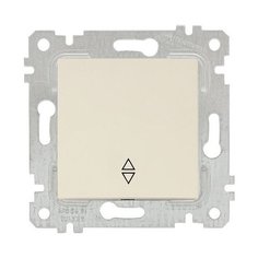 Выключатель проходной 1-клав. (скрытый, без рамки, пруж. зажим) кремовый, RITA, MUTLUSAN (10 A, 250 V, IP 20) (2200 403 0102)