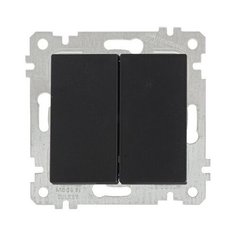 Выключатель 2-клав. (скрытый, без рамки, винт. зажим) черный, RITA, MUTLUSAN (10 A, 250 V, IP 20) (2200 402 0284)