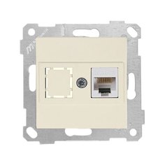 Розетка компьютерная 1xRJ45 (Cat5e, скрытая, без рамки) кремовая, RITA, MUTLUSAN (2200 136 0102)