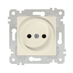 Розетка 1-ая (скрытая, без рамки, б/з) кремовая, RITA, MUTLUSAN (16 A, 250 V, IP 20) (2200 601 0202)