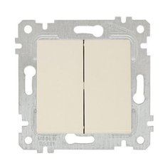 Выключатель 2-клав. (скрытый, без рамки, винт. зажим) кремовый, RITA, MUTLUSAN (10 A, 250 V, IP 20) (2200 402 0202)