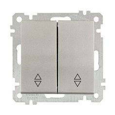 Выключатель проходной 2-клав. (скрытый, без рамки, винт. зажим) титан, DARIA, MUTLUSAN (10 A, 250 V, IP 20) (2100 404 0283)