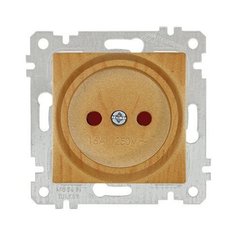 Розетка 1-ая (скрытая, без рамки, б/з, шторки) дуб, RITA, MUTLUSAN (16 A, 250 V, IP 20) (2200 606 0258)