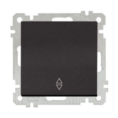 Выключатель проходной 1-клав. (скрытый, без рамки, винт. зажим) черный, DARIA, MUTLUSAN (10 A, 250 V, IP 20) (2100 403 0284)