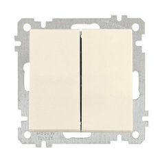 Выключатель 2-клав. (скрытый, без рамки, пруж. зажим) кремовый, DARIA, MUTLUSAN (10 A, 250 V, IP 20) (2100 402 0102)