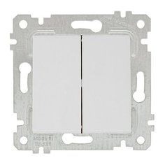 Выключатель 2-клав. (скрытый, без рамки, пруж. зажим) белый, RITA, MUTLUSAN (10 A, 250 V, IP 20) (2200 402 0101)
