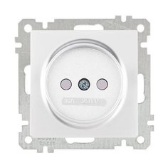 Розетка 1-ая (скрытая, без рамки, б/з, шторки) белая, DARIA, MUTLUSAN (16 A, 250 V, IP 20) (2100 606 0201)