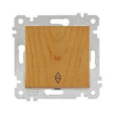 Выключатель проходной 1-клав. (скрытый, без рамки, пруж. зажим) дуб, RITA, MUTLUSAN (10 A, 250 V, IP 20) (2200 403 0158)