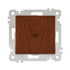 Выключатель 1-клав. двухполюсный (скрытый, без рамки, винт. зажим) орех, RITA, MUTLUSAN (10 A, 250 V, IP 20) (2200 405 0257)
