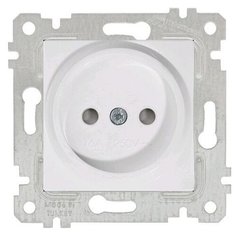 Розетка 1-ая (скрытая, без рамки, б/з, шторки) белая, RITA, MUTLUSAN (16 A, 250 V, IP 20) (2200 606 0201)