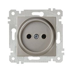 Розетка 1-ая (скрытая, без рамки, б/з) титан, RITA, MUTLUSAN (16 A, 250 V, IP 20) (2200 601 0283)
