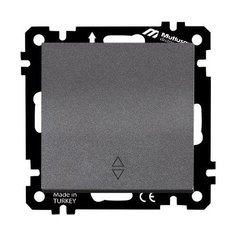 Выключатель проходной 1-клав. (скрытый, без рамки, винт. зажим) дымчатый,, DARIA, MUTLUSAN (10 A, 250 V, IP 20) (2100 403 0295)