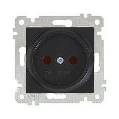 Розетка 1-ая (скрытая, без рамки, б/з, шторки) черная, RITA, MUTLUSAN (16 A, 250 V, IP 20) (2200 606 0284)