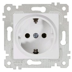 Розетка 1-ая (скрытая, без рамки, с/з) белая, RITA, MUTLUSAN (16 A, 250 V, IP 20) (2200 600 0201)