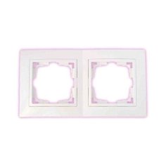 Рамка 2-местная белая, Уют, BYLECTRICA (с белой вставкой) (ЮЛИГ.735212.280-40)