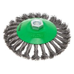 Щетка дисковая косич.125мм/M14 ВОЛАТ (для УШМ шлифмашины болгарки М14 тарелка торцевая крацовка) (81060-125)