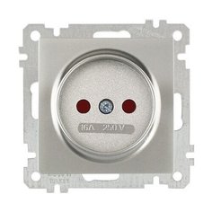 Розетка 1-ая (скрытая, без рамки, б/з, шторки) титан, DARIA, MUTLUSAN (16 A, 250 V, IP 20) (2100 606 0283)