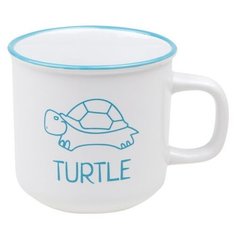 Кружка керамическая, 450 мл, серия Черепаха, бело-голубая, PERFECTO LINEA (Супер цена! с черепахой голубого цвета) (30-145120)