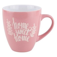 Кружка керамическая, 400 мл, Любимый дом, розовая, PERFECTO LINEA (30-388603)