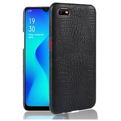 Чехол-панель Mypads для OPPO A1k / realme C2 2/16GB тонкий задний бампер на пластиковой основе с отделкой под кожу крокодила черный