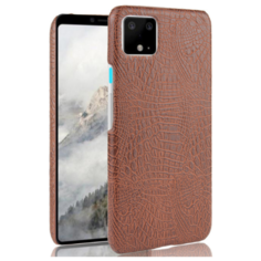 Чехол-накладка Mypads на Google Pixel 4 элегантный тонкий на пластиковой основе с дизайном под кожу крокодила коричневый