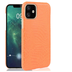 Чехол-накладка Mypads на iPhone 11 Pro Max элегантный тонкий на пластиковой основе с дизайном под кожу крокодила оранжевый