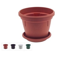 Кашпо с поддоном Gerber (Гербера) d-45 cм, DRINA (цвета в ассортименте) (10188)