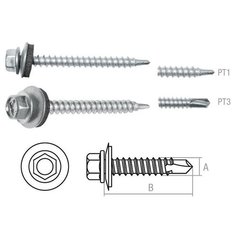 Саморез кровельный 4.8х19 мм цинк, шайба с прокл., PT1 (7000 шт в коробе) STARFIX (по дереву) (SM-83803-7000)