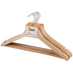 ВЕШАЛКИ ДЛЯ ОДЕЖДЫ "ЭКОНОМ" ДЕРЕВ. ЛАКИРОВ. (НАБОР 6 ШТ) "РЫЖИЙ КОТ" W2-P-NS/6