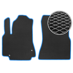 Комплект передних ковриков ЕВА Toyota Nadia (правый руль) 1998 - 2003 с консолью (синий кант) ViceCar