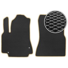 Комплект передних ковриков ЕВА Toyota Nadia (правый руль) 1998 - 2003 с консолью (бежевый кант) ViceCar