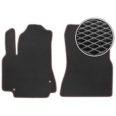 Комплект передних ковриков ЕВА Toyota Nadia (правый руль) 1998 - 2003 с консолью (красный кант) ViceCar