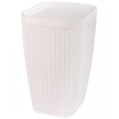 КОНТЕЙНЕР ДЛЯ МУСОРА 10 Л "ВЯЗАНОЕ ПЛЕТЕНИЕ" С ПЛАВАЮЩЕЙ КРЫШКОЙ (БЕЛЫЙ) "АЛЬТЕРНАТИВА" М7487 Alternativa
