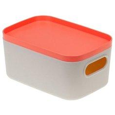 Ящик для хранения с крышкой ИНФИНИТИ 14х7х9,5 см (коралловый) (М2344) (IDEA)