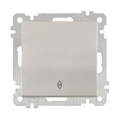 Выключатель проходной 1-клав. (скрытый, без рамки, пруж. зажим) титан, DARIA, MUTLUSAN (10 A, 250 V, IP 20) (2100 403 0183)